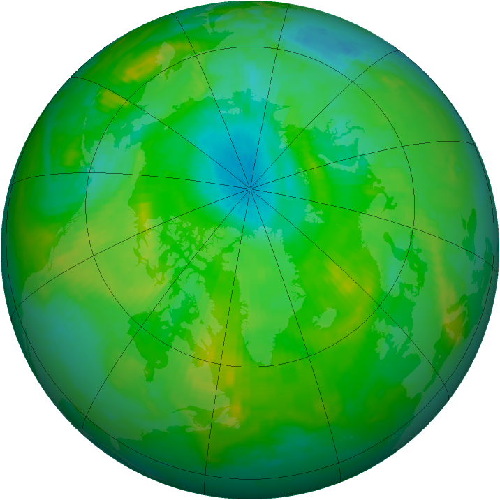 Arctic ozone map for 24 July 1999